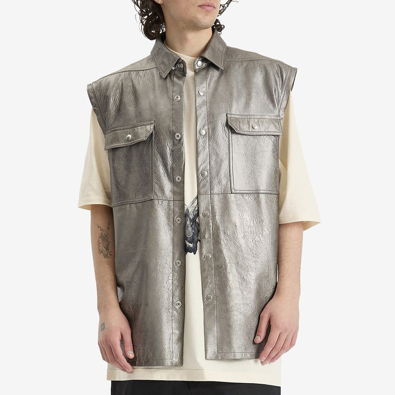 Rick Owens Rick Owens Leather Jumbo Outershirt outlook