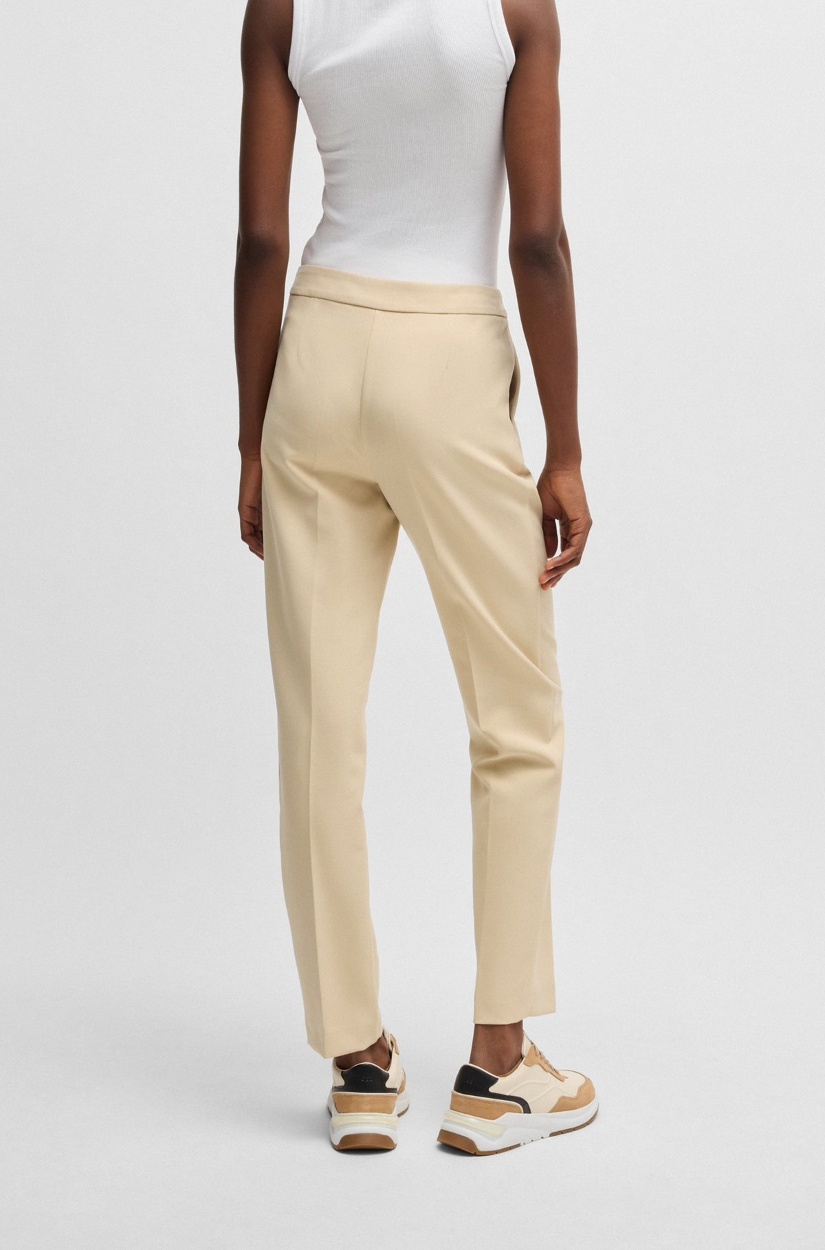 CREASE-FRONT CHINOS IN STRETCH SATIN - 4