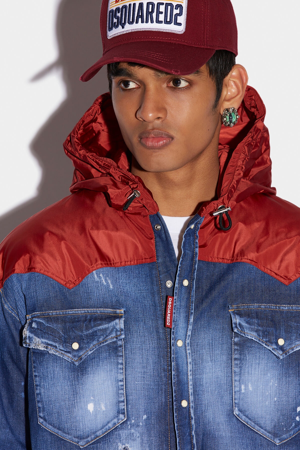 DSQUARED2 TECHNO HOODED MILITARY SHIRT REVERSIBLE