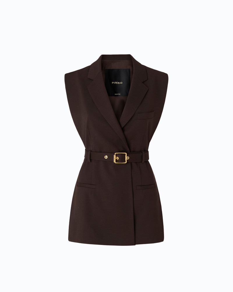 VEST WITH OPEN SIDES AND BELT - 1