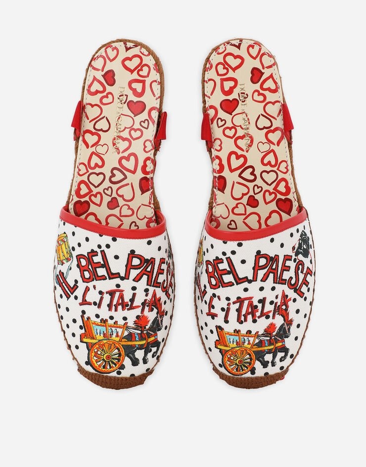 Printed canvas espadrilles with ribbon detail - 4