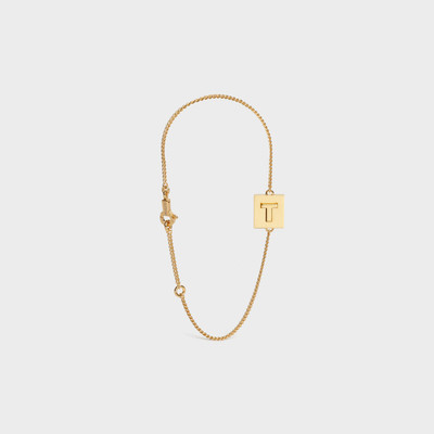 CELINE Alphabet T Bracelet in Brass outlook