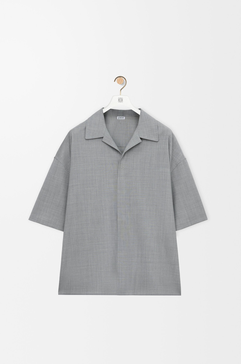 Short sleeve shirt in wool 1