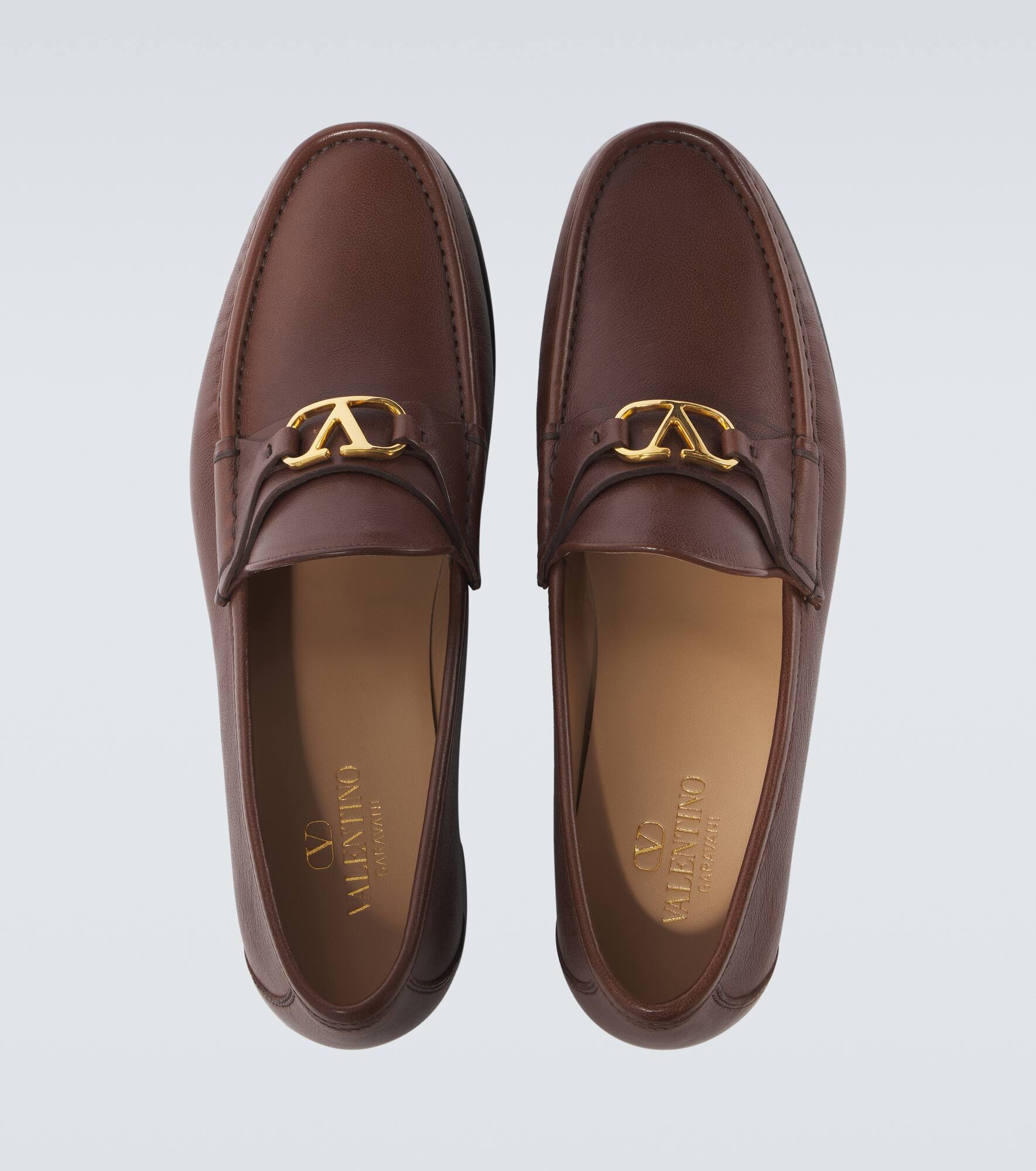 VLogo Signature leather loafers - 4