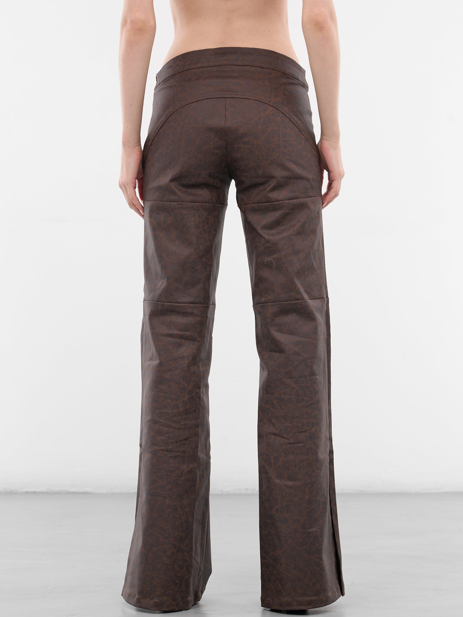 Brown Low-Rise Flared Trousers - 3