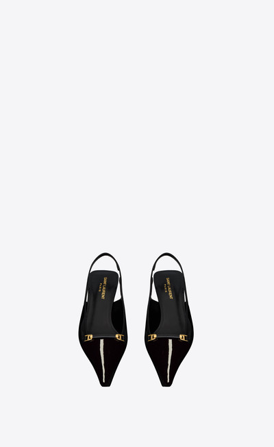 SAINT LAURENT carine slingback pumps in patent leather outlook