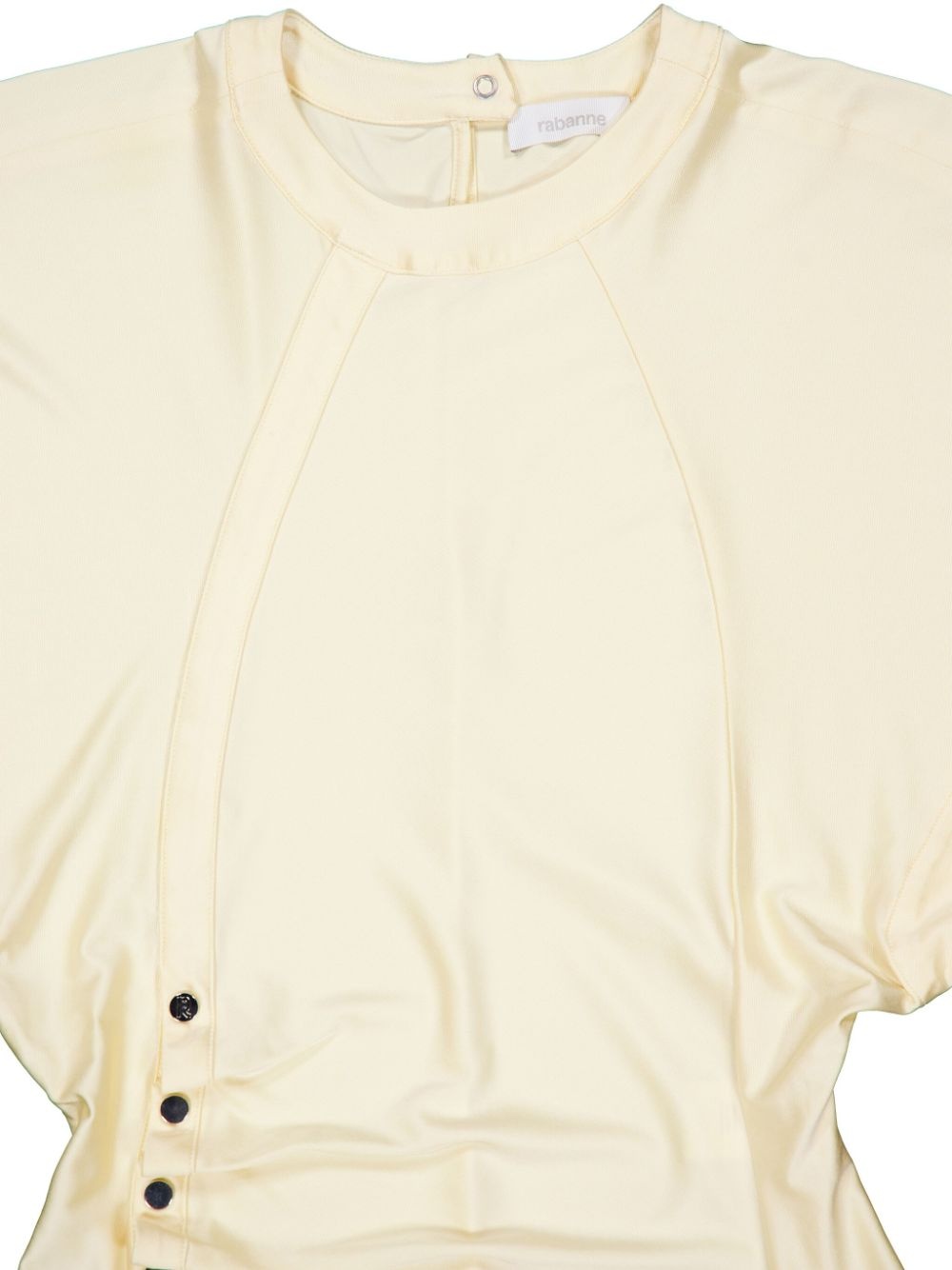 draped-detail round-neck blouse - 3