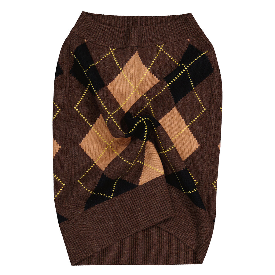 Burberry Ladies Argyle Intarsia Wool Cashmere Pencil Skirt - 7