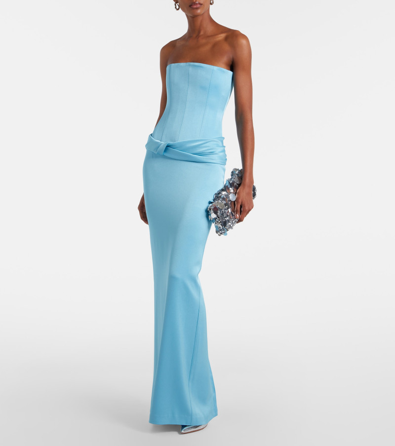 ALEX PERRY Crêpe satin bustier gown outlook