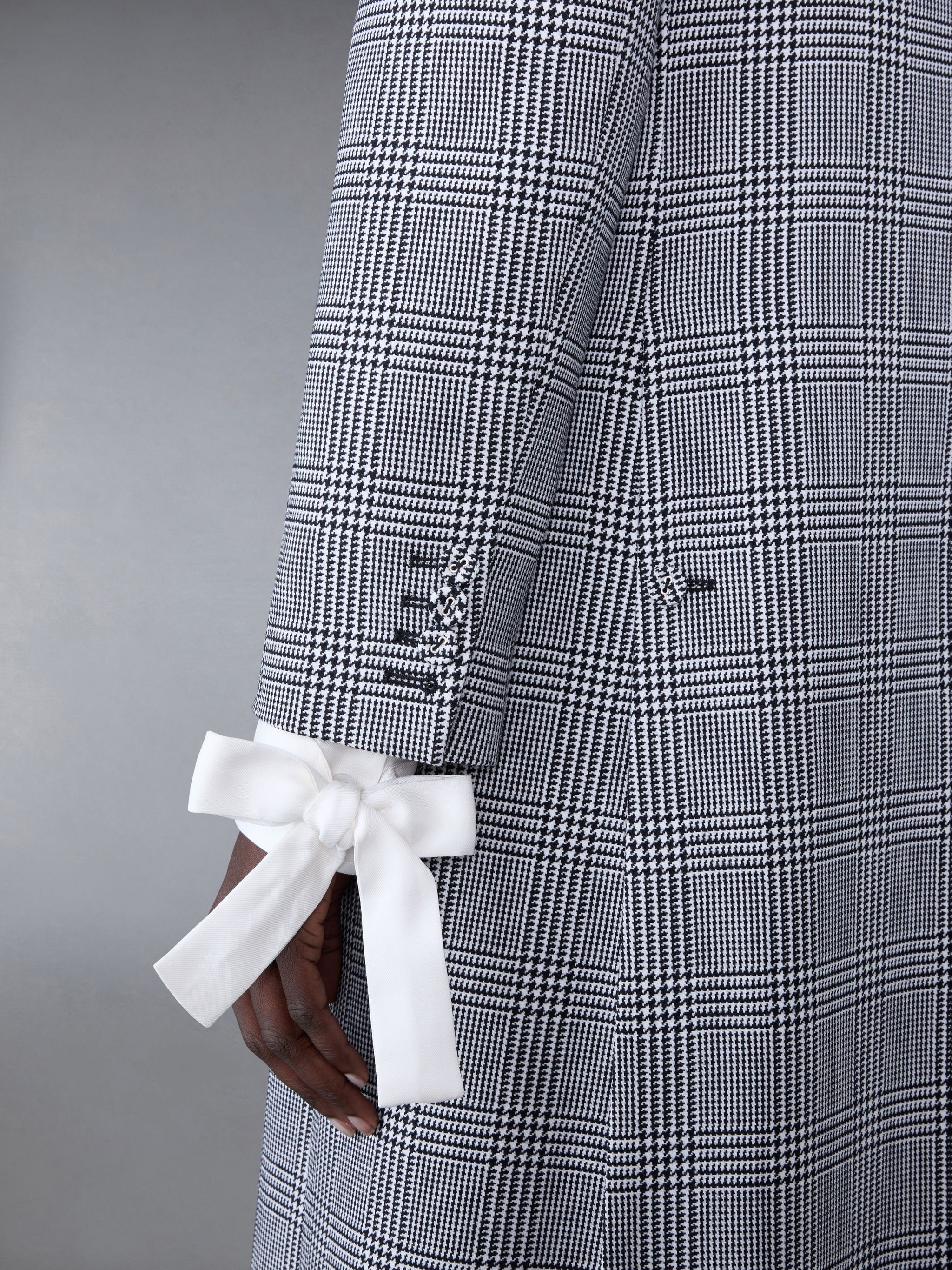 Prince of Wales Heavy Wool Suiting Wide Lapel Overcoat - 6