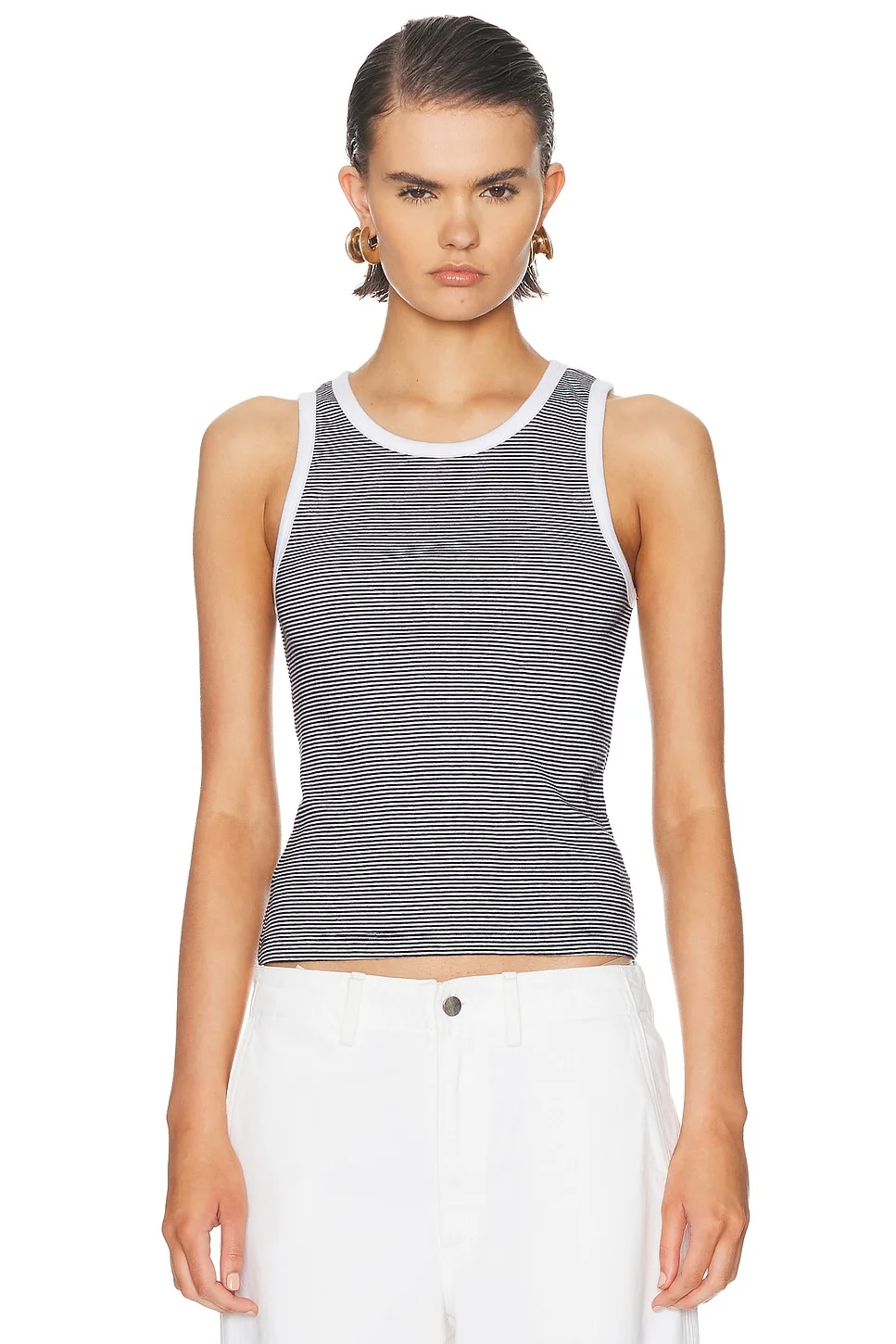 Cotton Mini Stripe Tank Top - 1