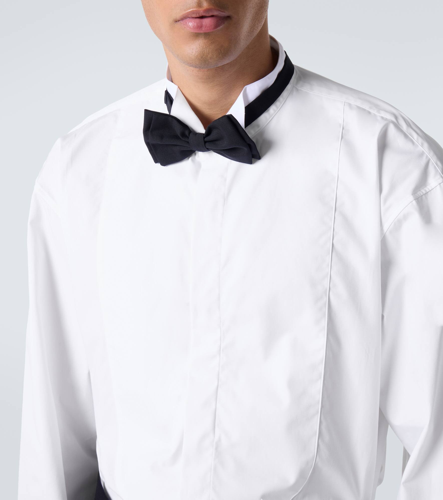 Oversized cotton poplin tuxedo shirt - 6