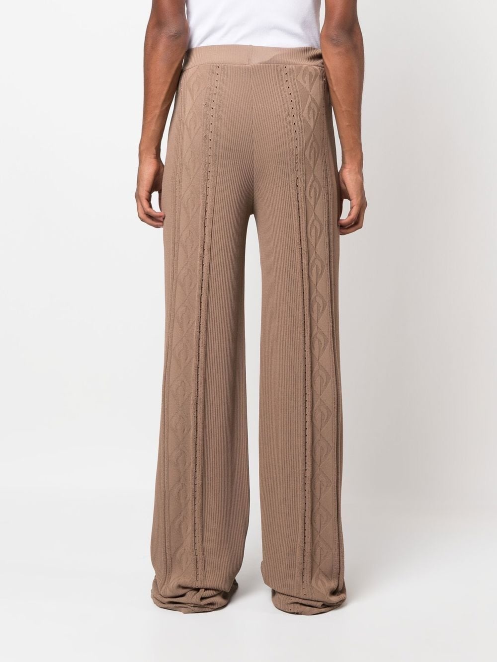 Neutral Pointelle Knit Trousers - 5