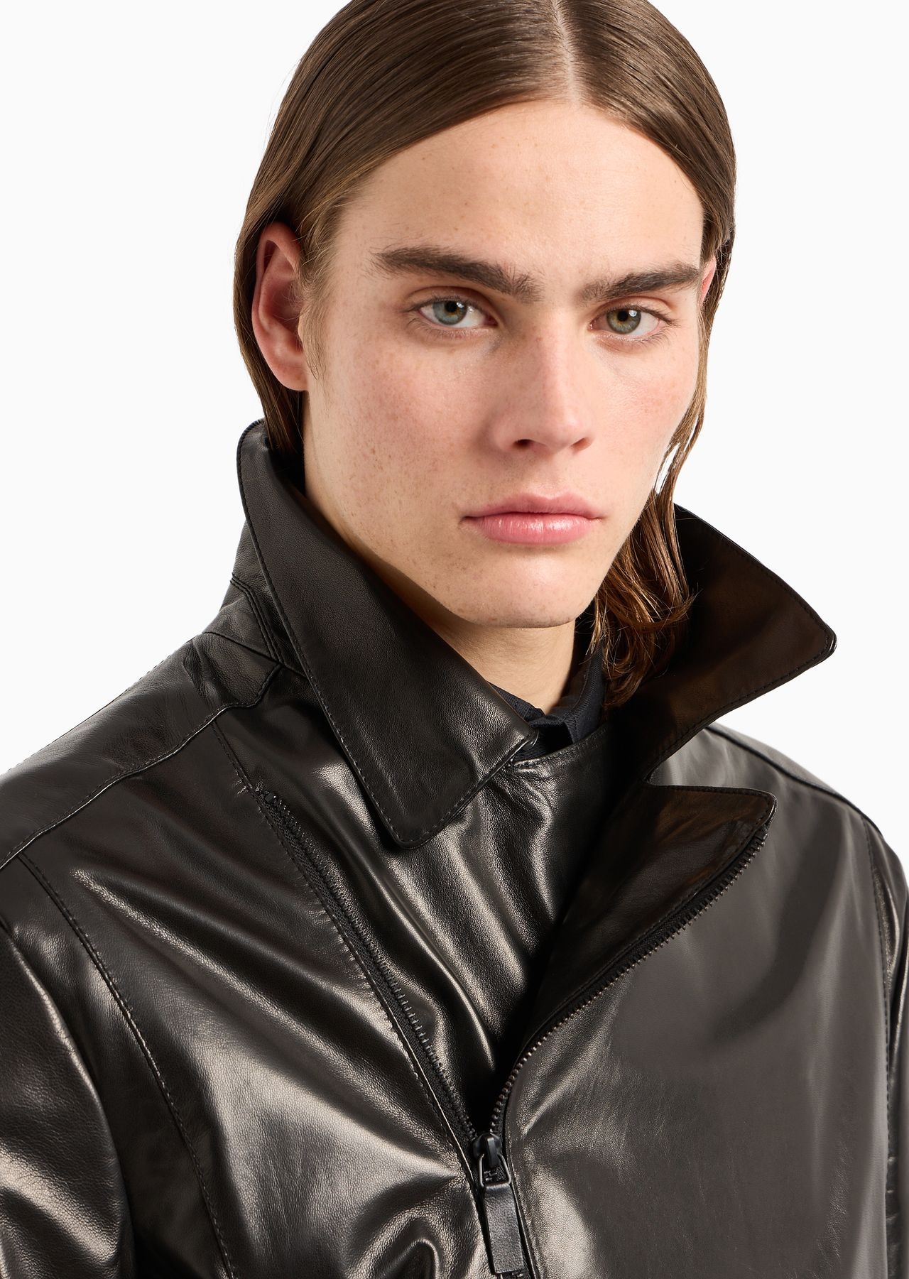 Biker jacket in partially vegetable-tanned plonge lamb nappa leather - 6