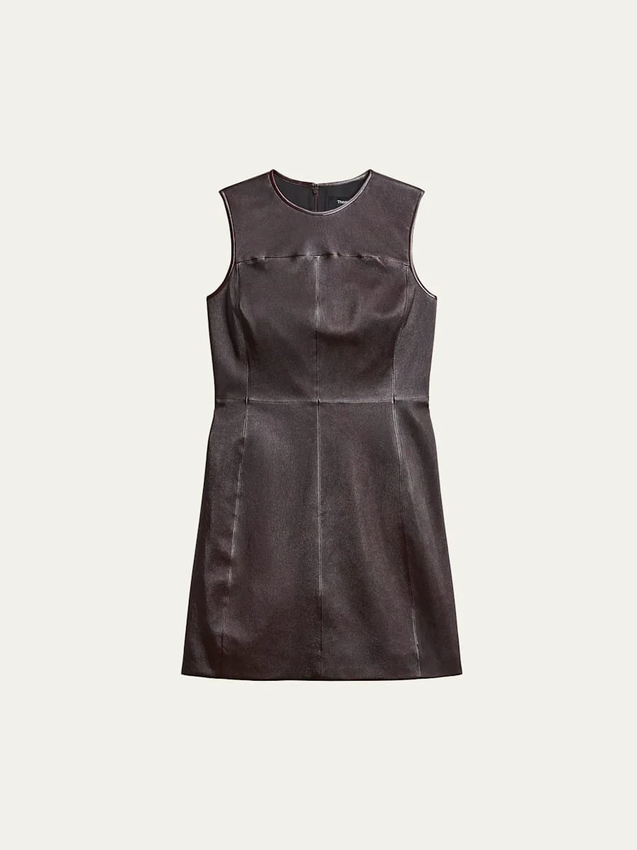 Sleeveless Nappa Leather Mini Dress - 1