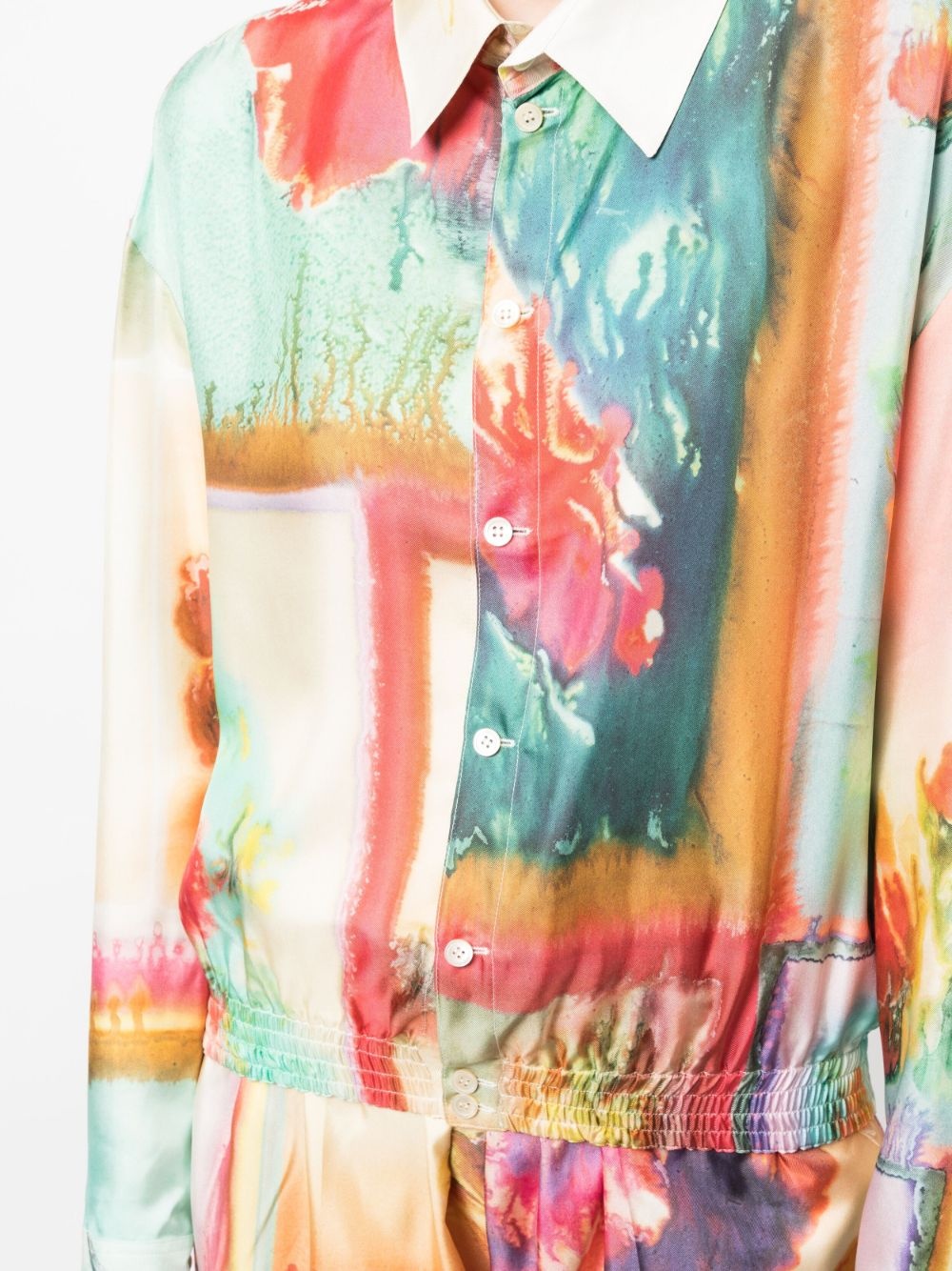 abstract-print silk shirt - 5
