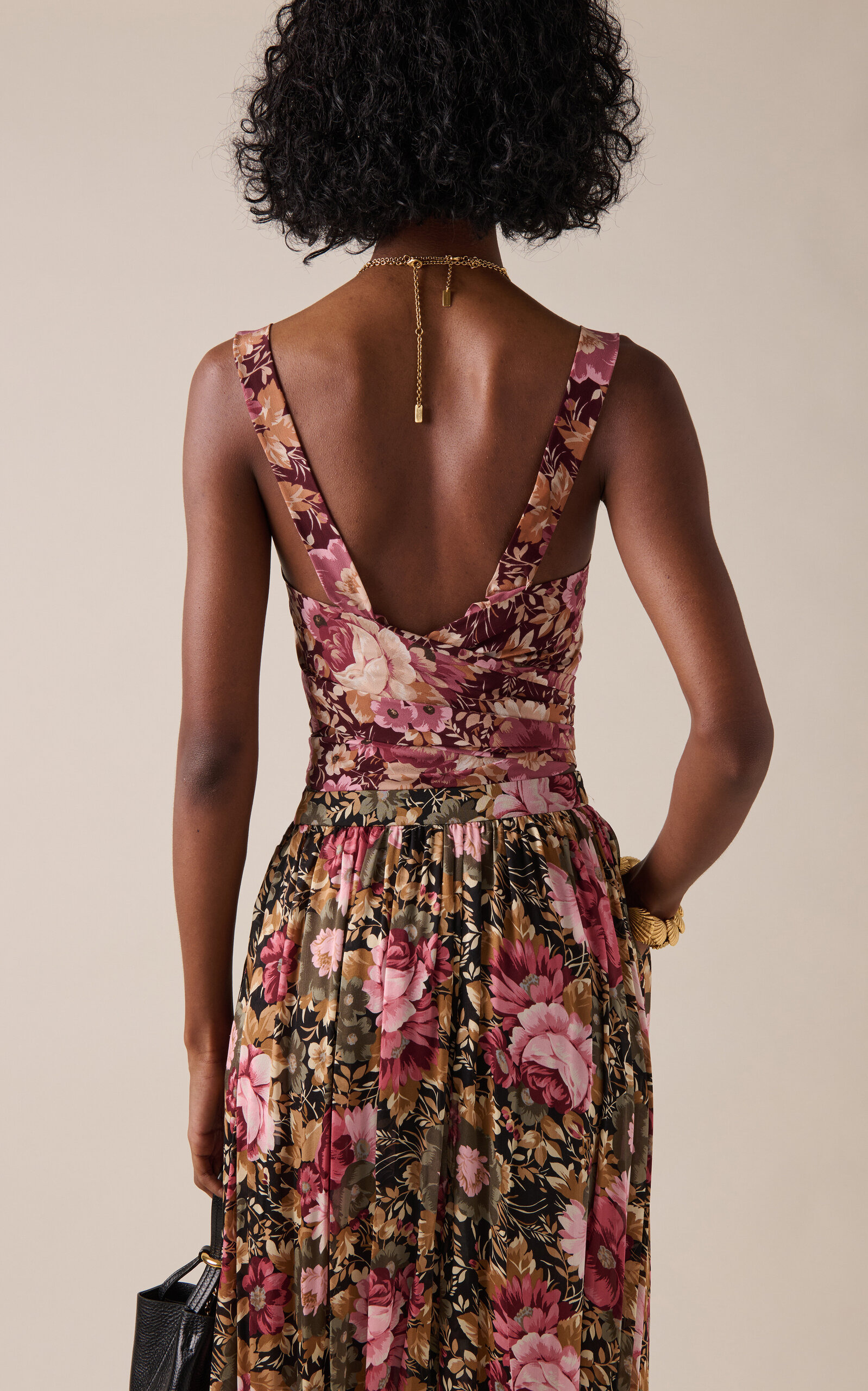 Tie-Detailed Organic Silk Crepe De Chine Crop Top multi - 4