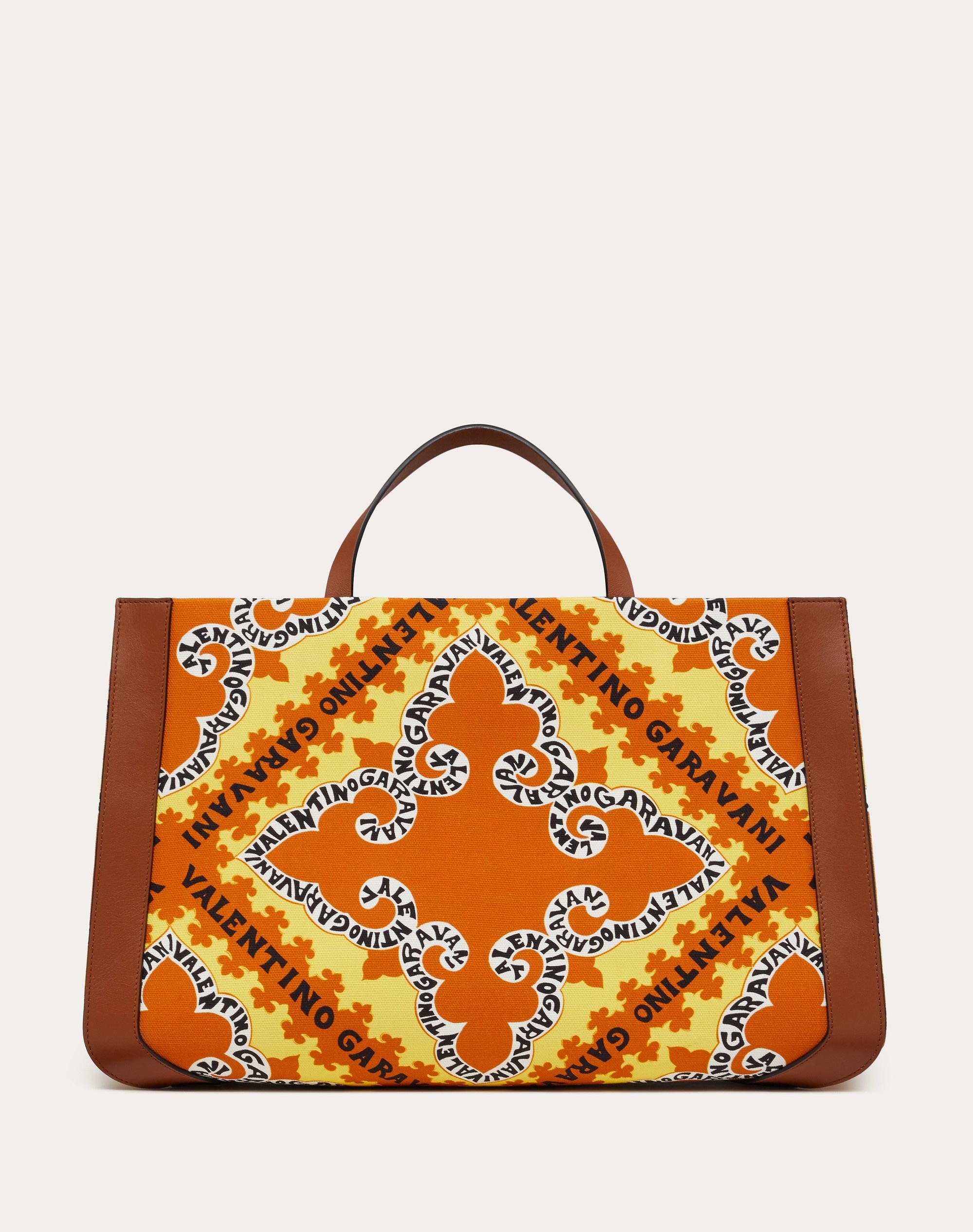 VLOGO SIGNATURE CANVAS HANDBAG WITH MINI BANDANA PRINT - 3