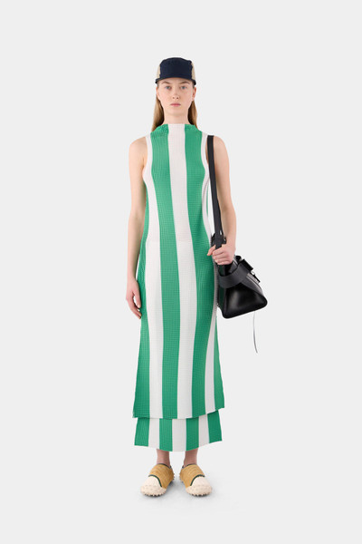 SUNNEI PLEATED TANK DRESS / cream & green stripes outlook