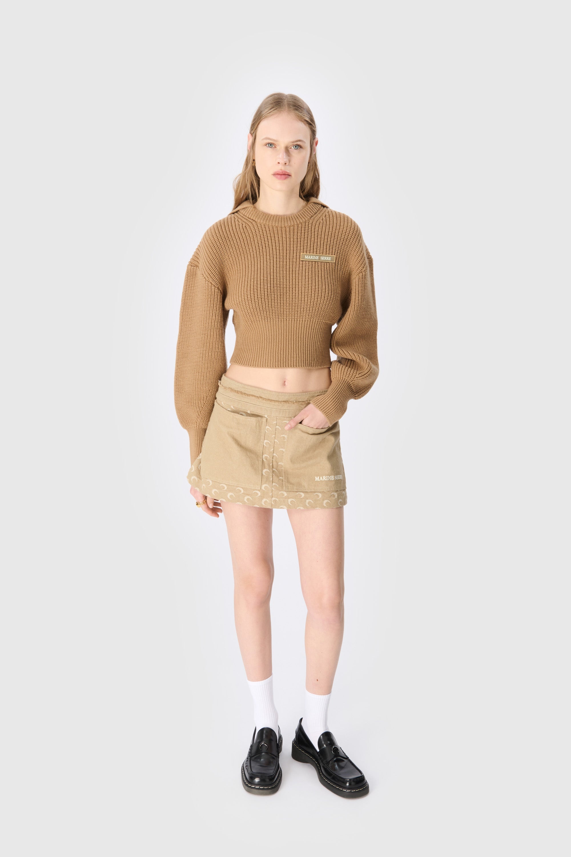 Marine Serre Moon Jacquard Twill Mini Skirt | REVERSIBLE