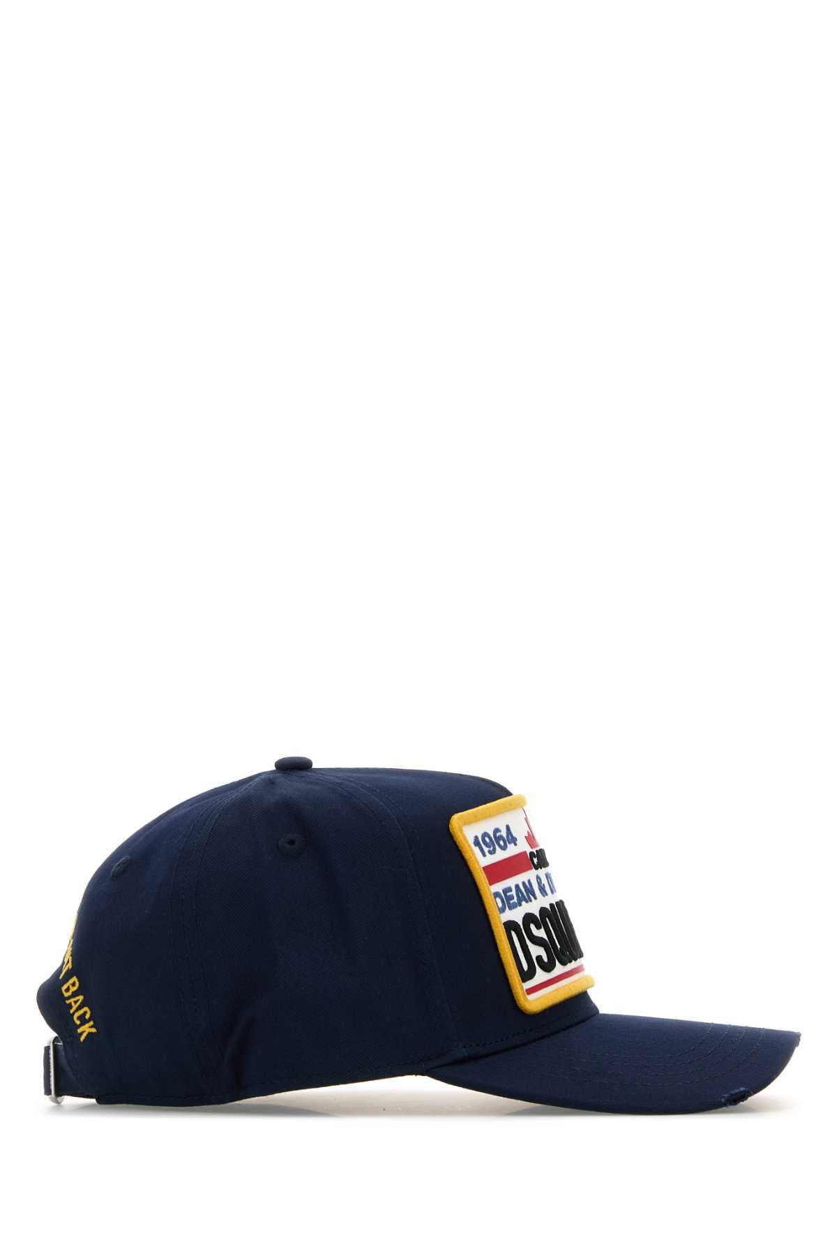 Dsquared Men Navy Blue Cotton Baseball Cap - 2