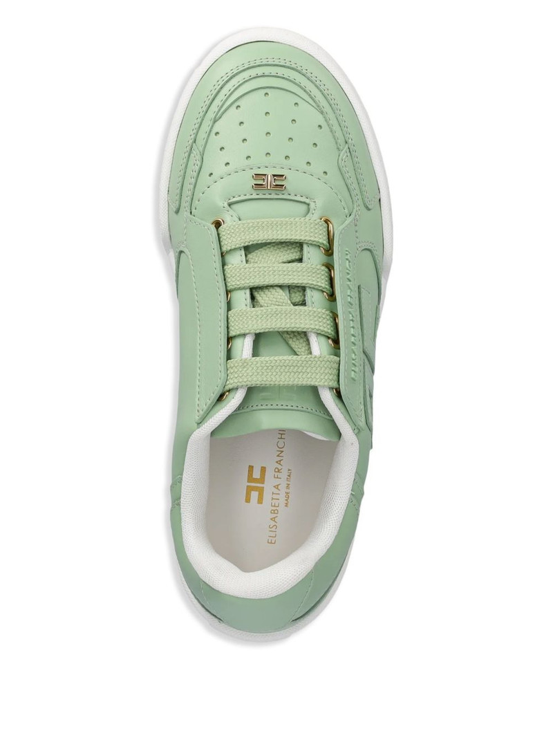 logo-plaque leather trainers 3