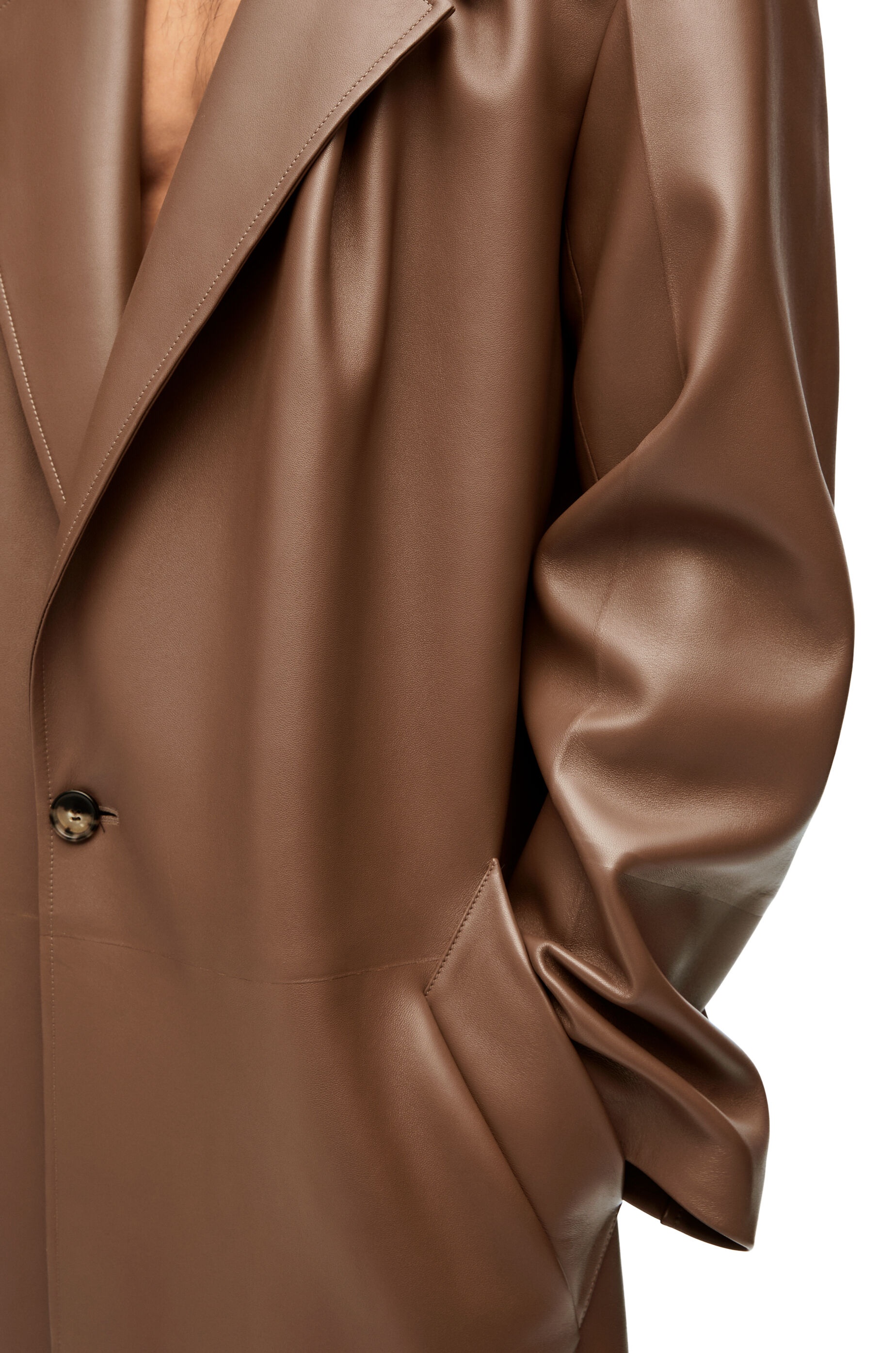 Pleated coat in nappa lambskin - 5