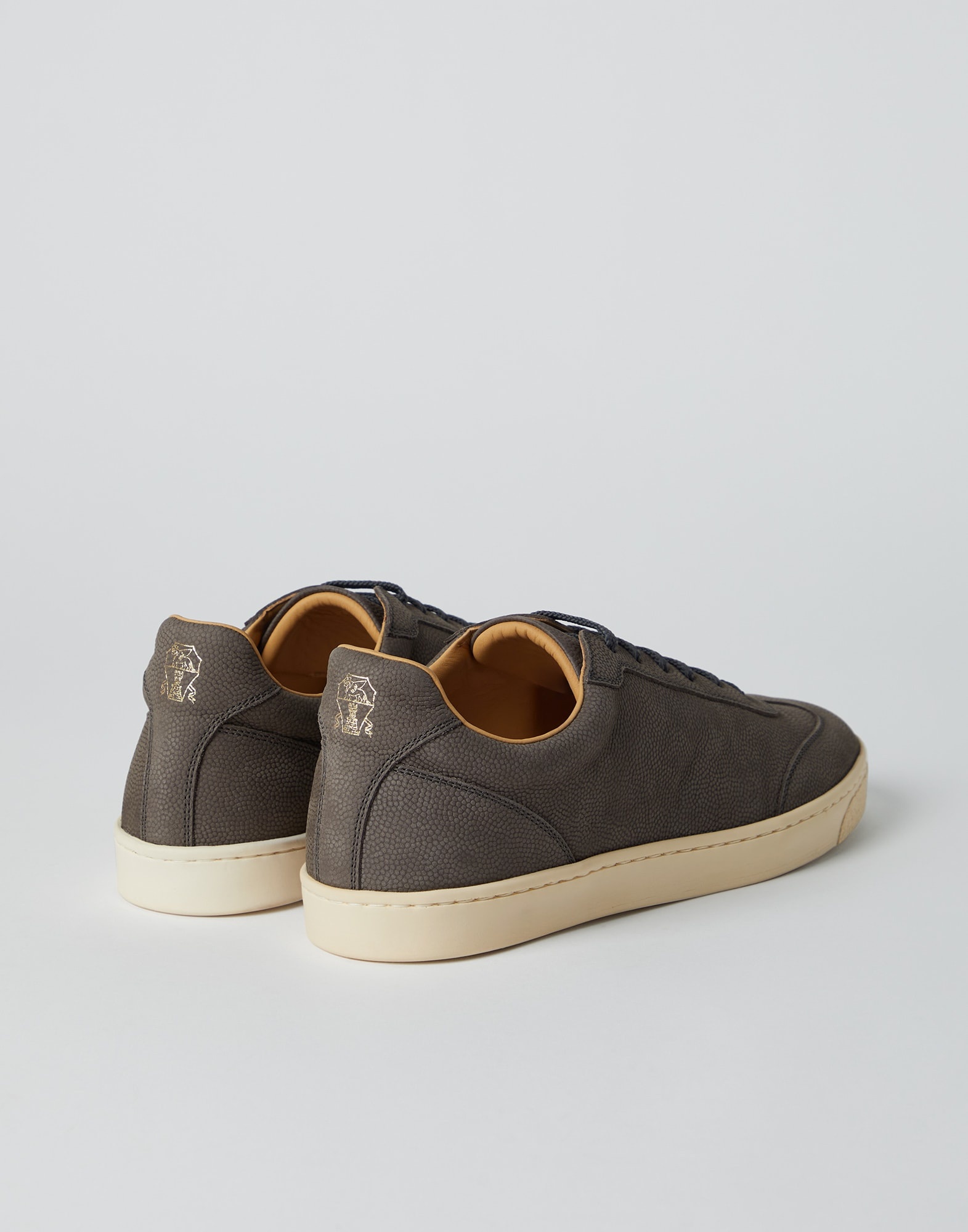Texture nubuck sneakers with natural rubber sole - 2