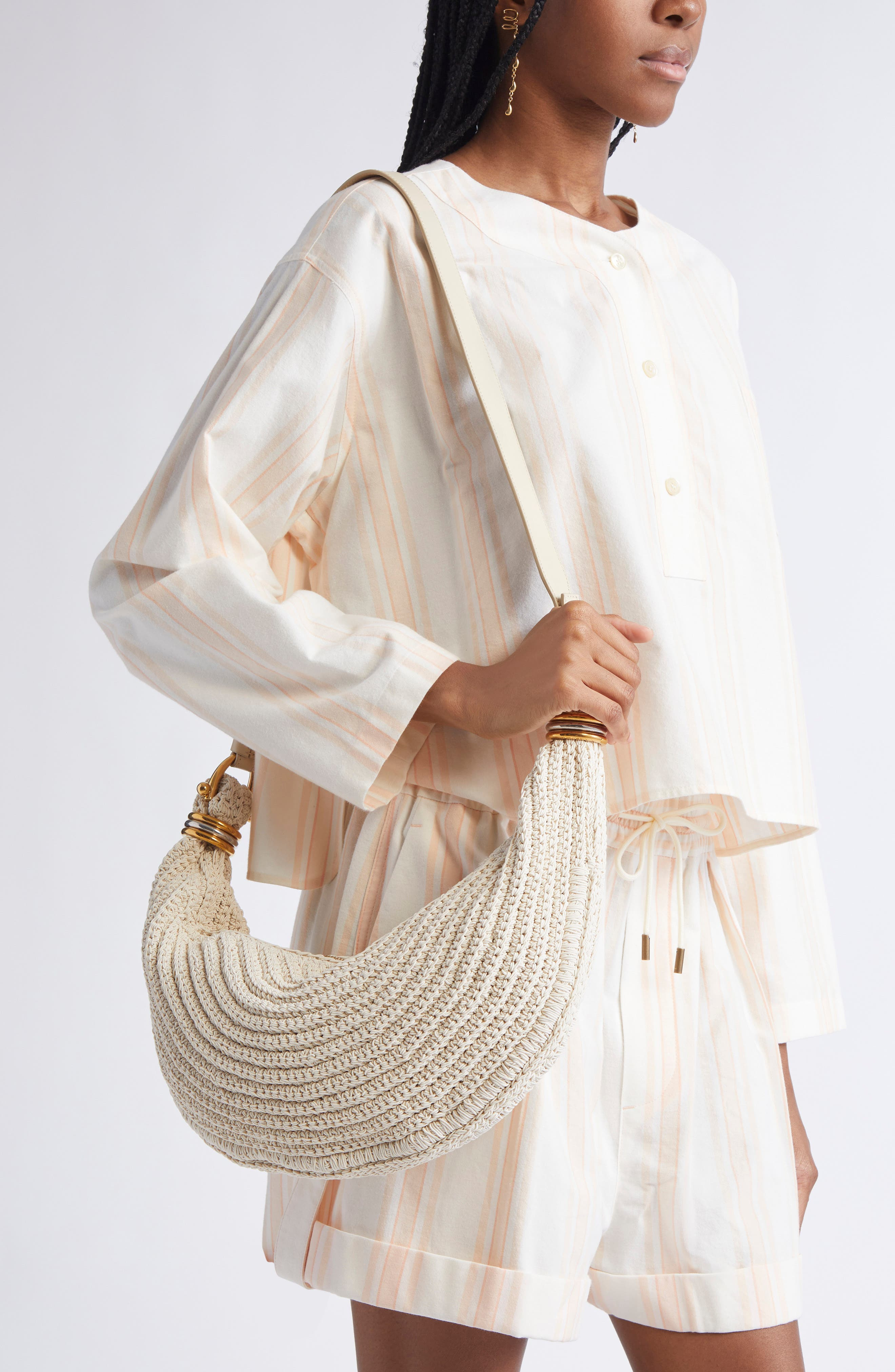 Chloé Small Bracelet Crochet Hobo Bag in Deep Ivory at Nordstrom - 2