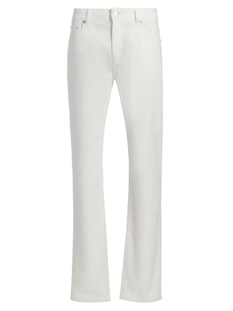 Men's Fuji Jacquard Denim Trousers - Bianco Ottico 1
