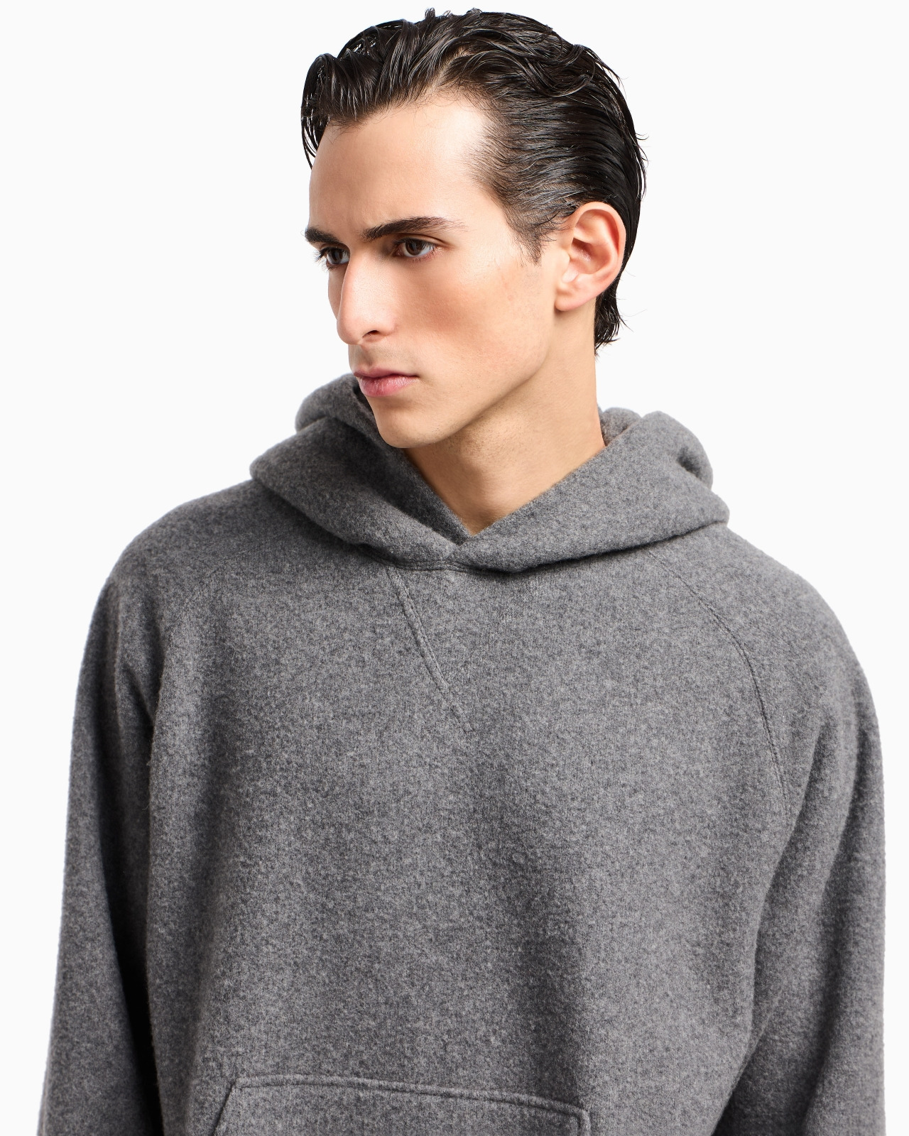 HOODED SWEATSHIRT IN CASHMERE FLEECE - 5