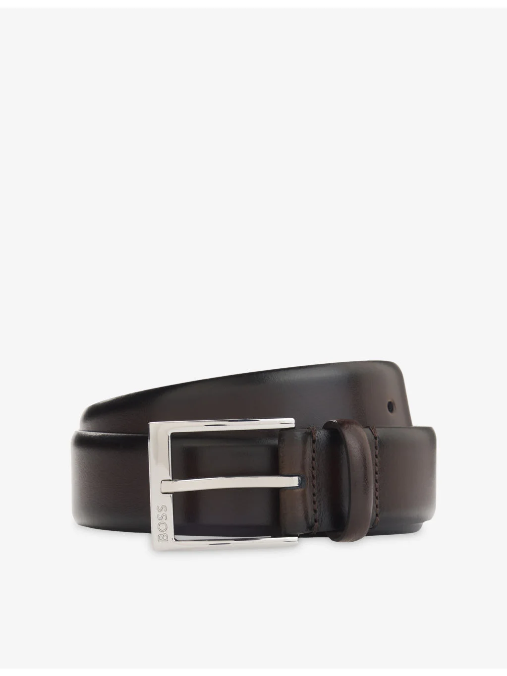 Logo-Engraved Leather Buckle Belt - 1