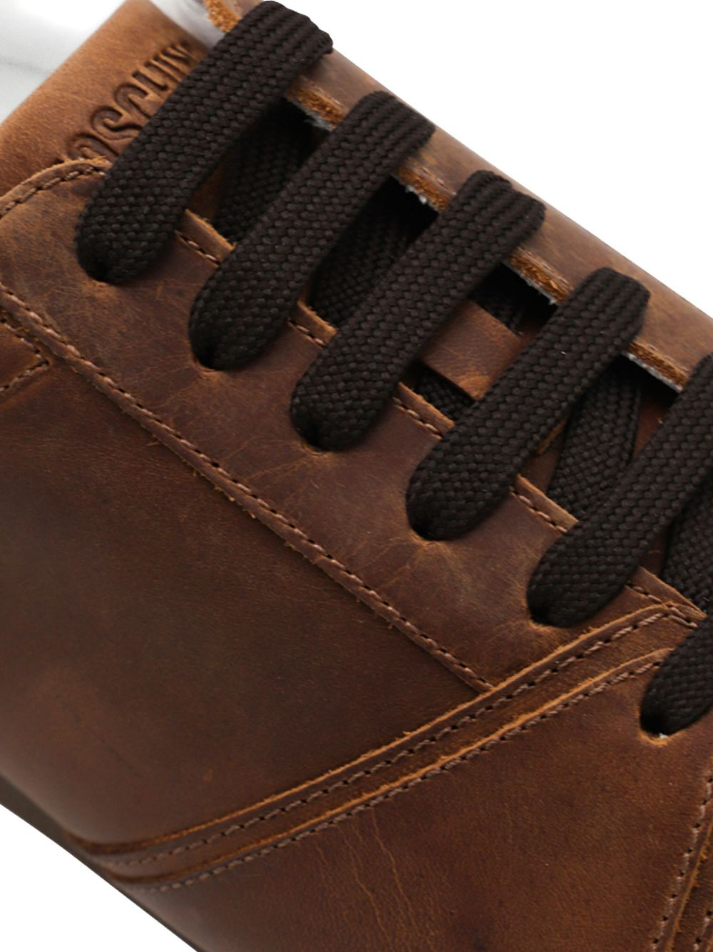 leather lace-up sneakers - 3