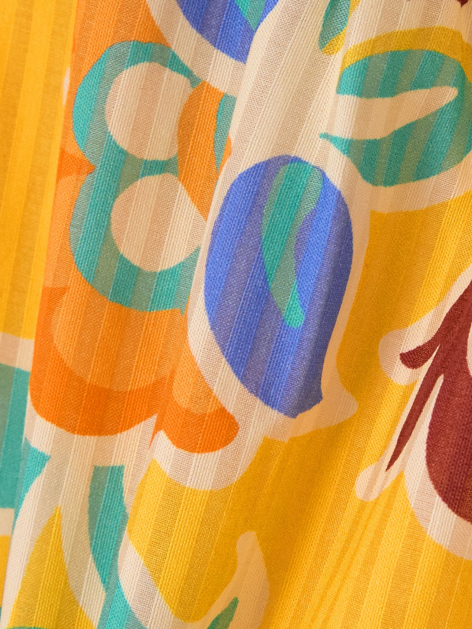 Printed cotton and silk-blend shorts Yellow - 4