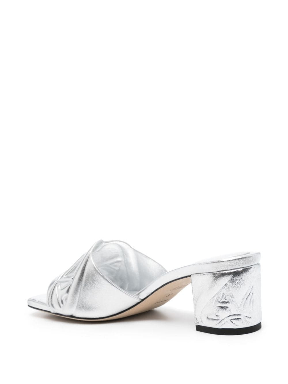 Alexander Mcqueen Women Metallic Leather Heel Sandals - 3