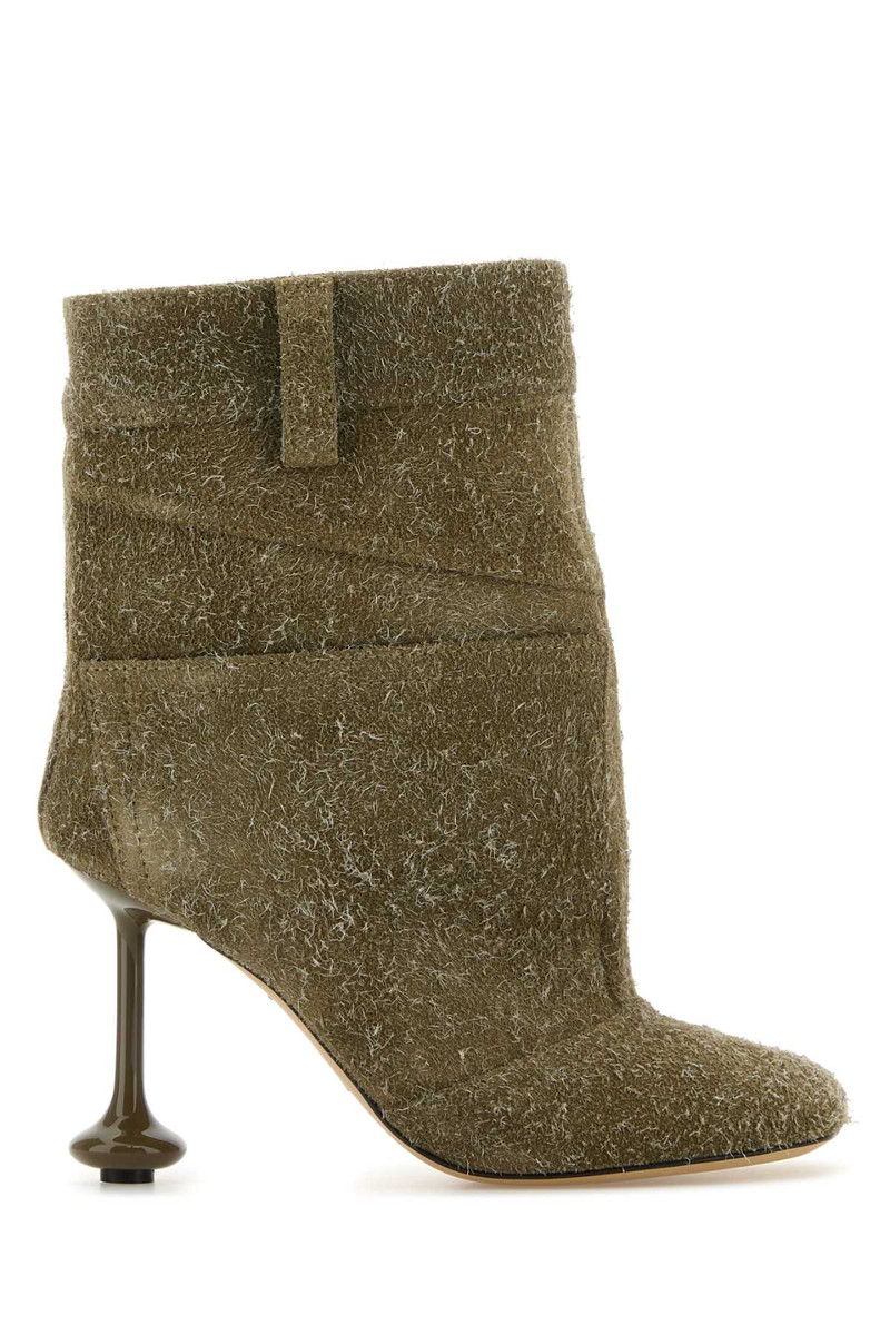 Loewe Women Khaki Suede Toy Panta Ankle Boots - 1