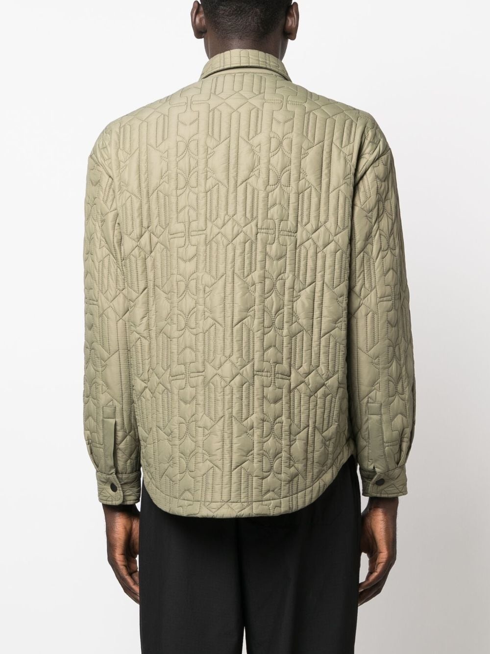 monogram quilted shirt jacket - 4
