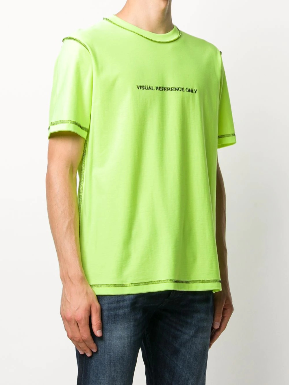 contrast stitch reversible T-shirt - 3