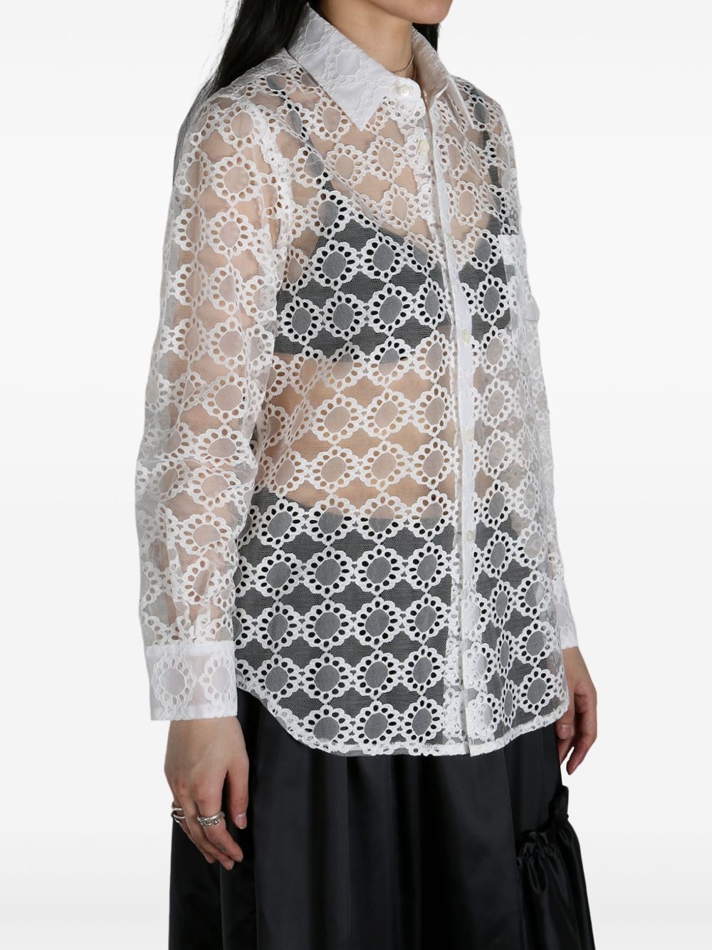 sheer lace shirt - 3