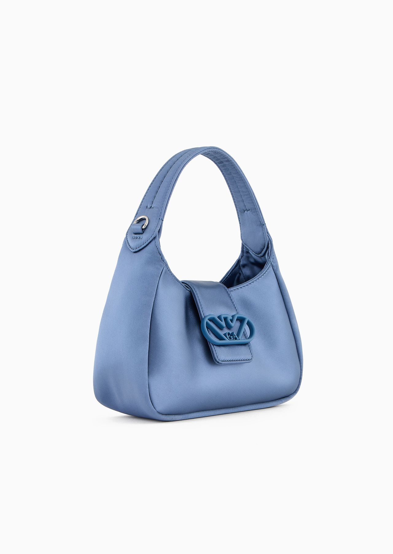 Satin hobo handbag with eagle buckle - 2