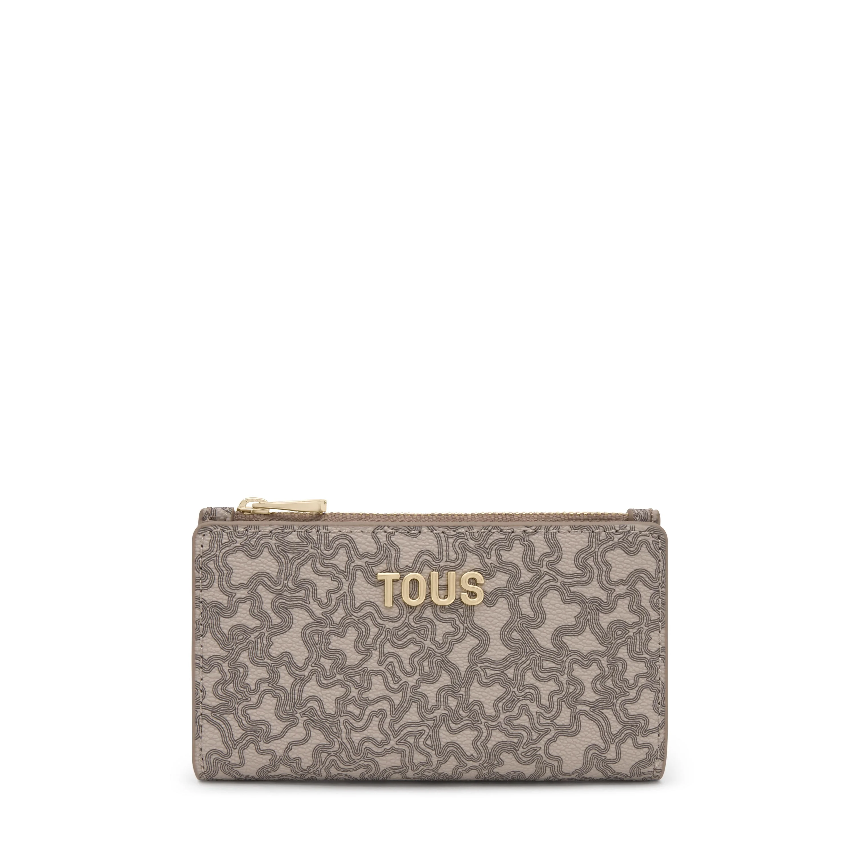 Taupe-colored Wallet Kaos Mini Lines - 1