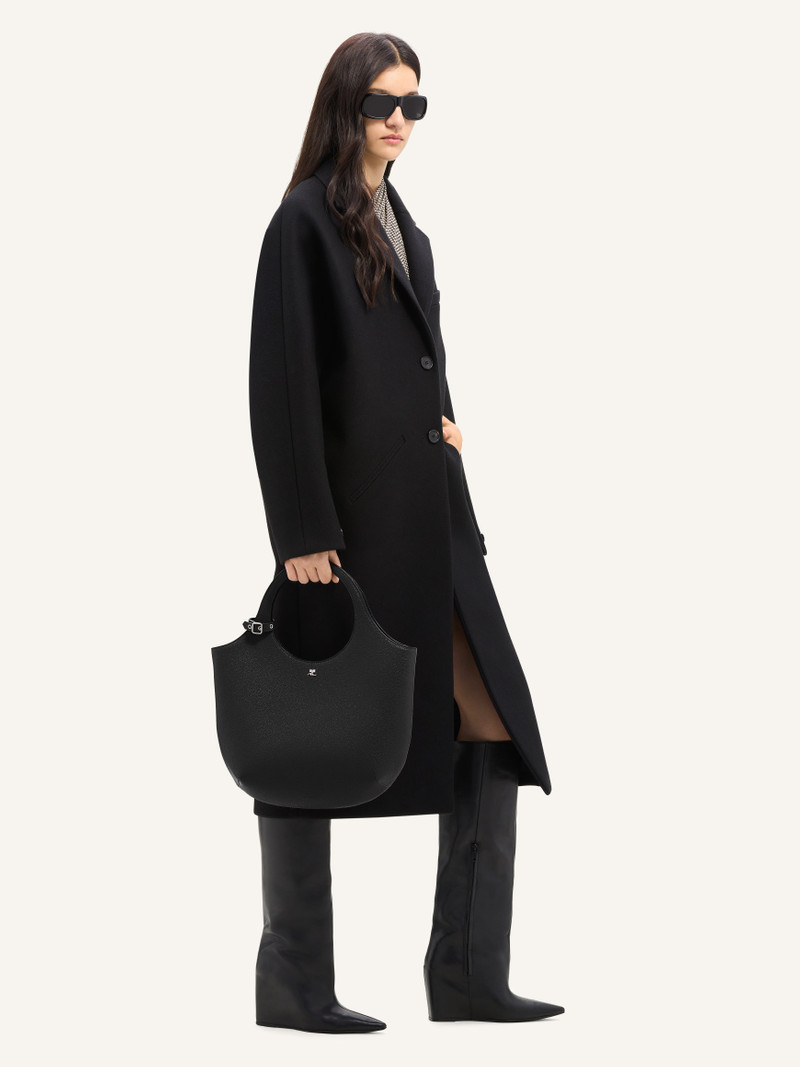 courrèges MEDIUM HOLY GRAINED LEATHER BAG outlook