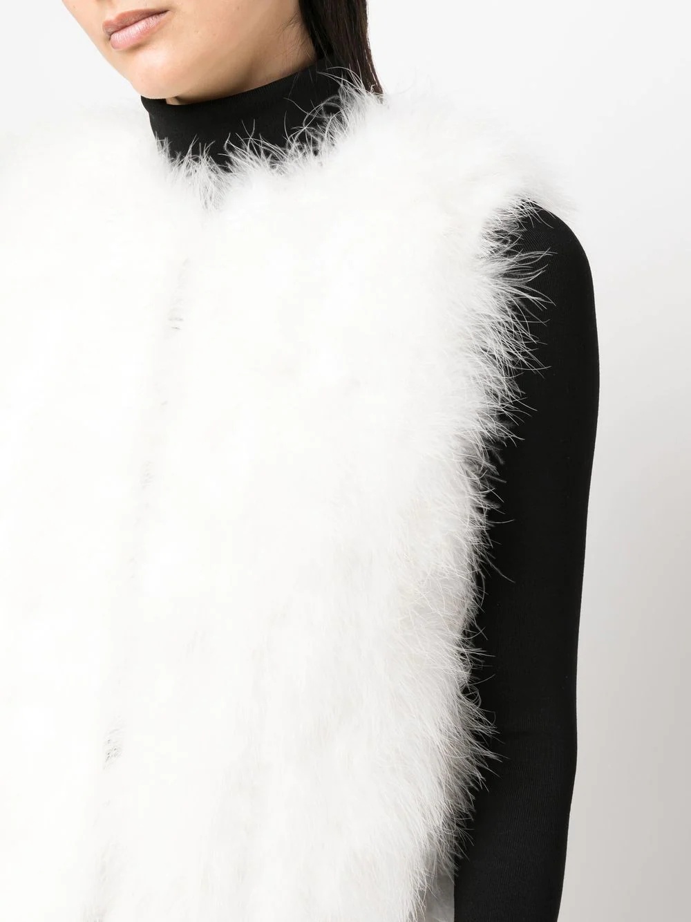 silk feathered-finish waistcoat - 5