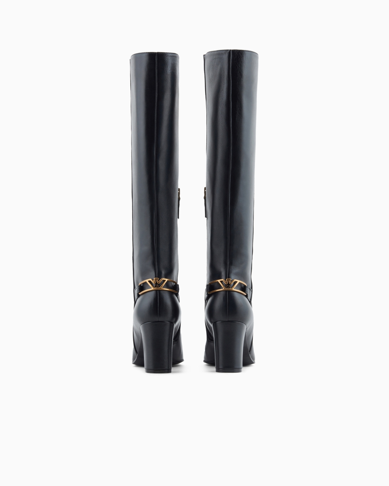 NAPPA-LEATHER BOOTS WITH STRAP AND EAGLE PLATE - 3