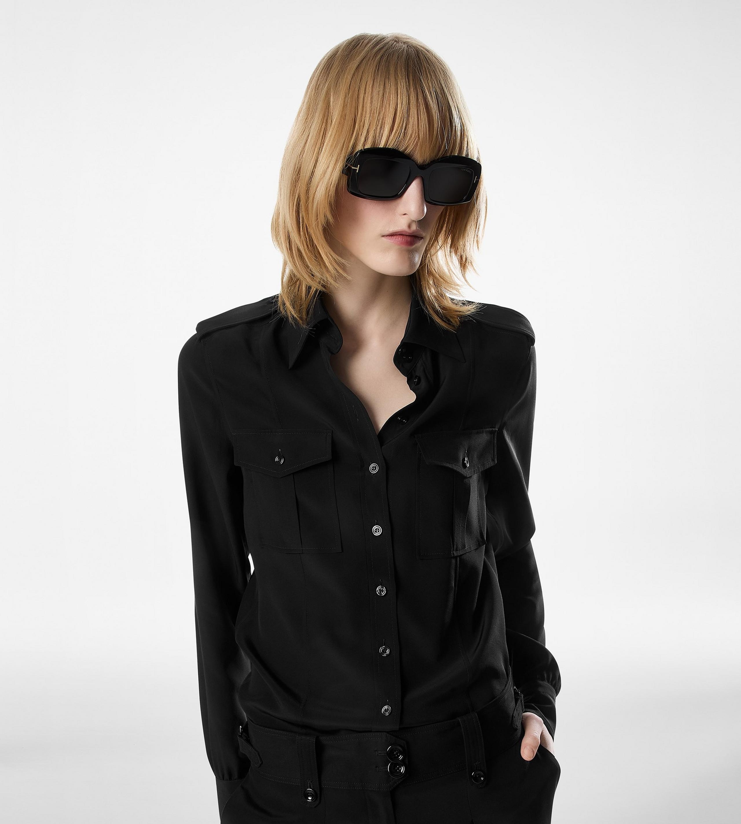 MILITARY SHIRT WITH FRONT POCKETS - 2