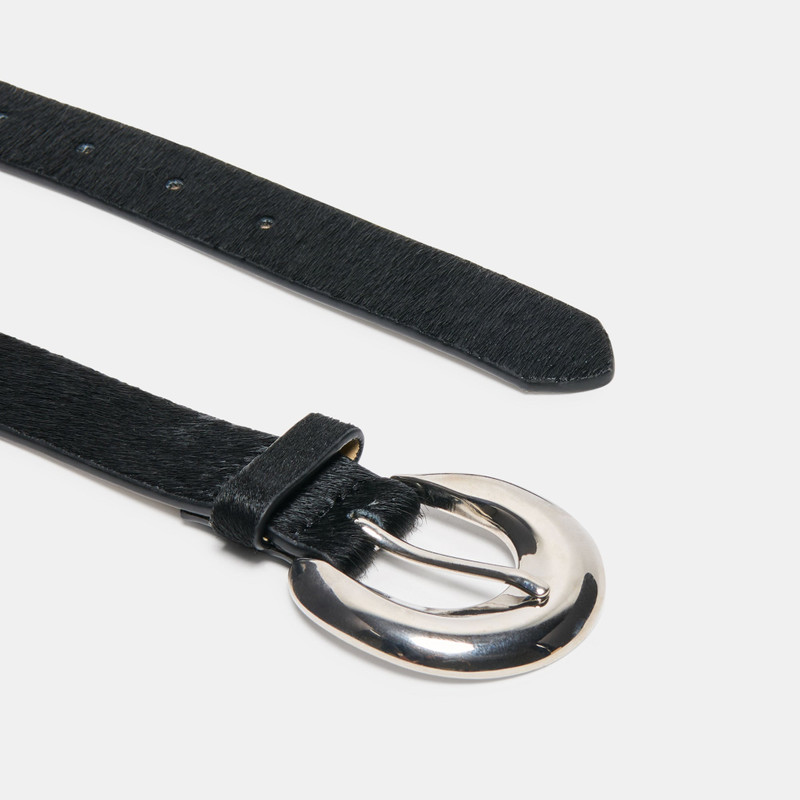 CHUNKY CURVED BUCKLE BELT BLACK 3