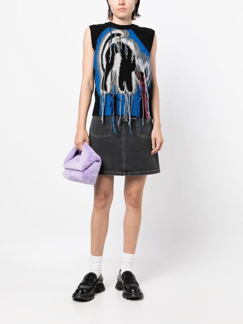 KENZO high-waisted bleached denim skirt outlook