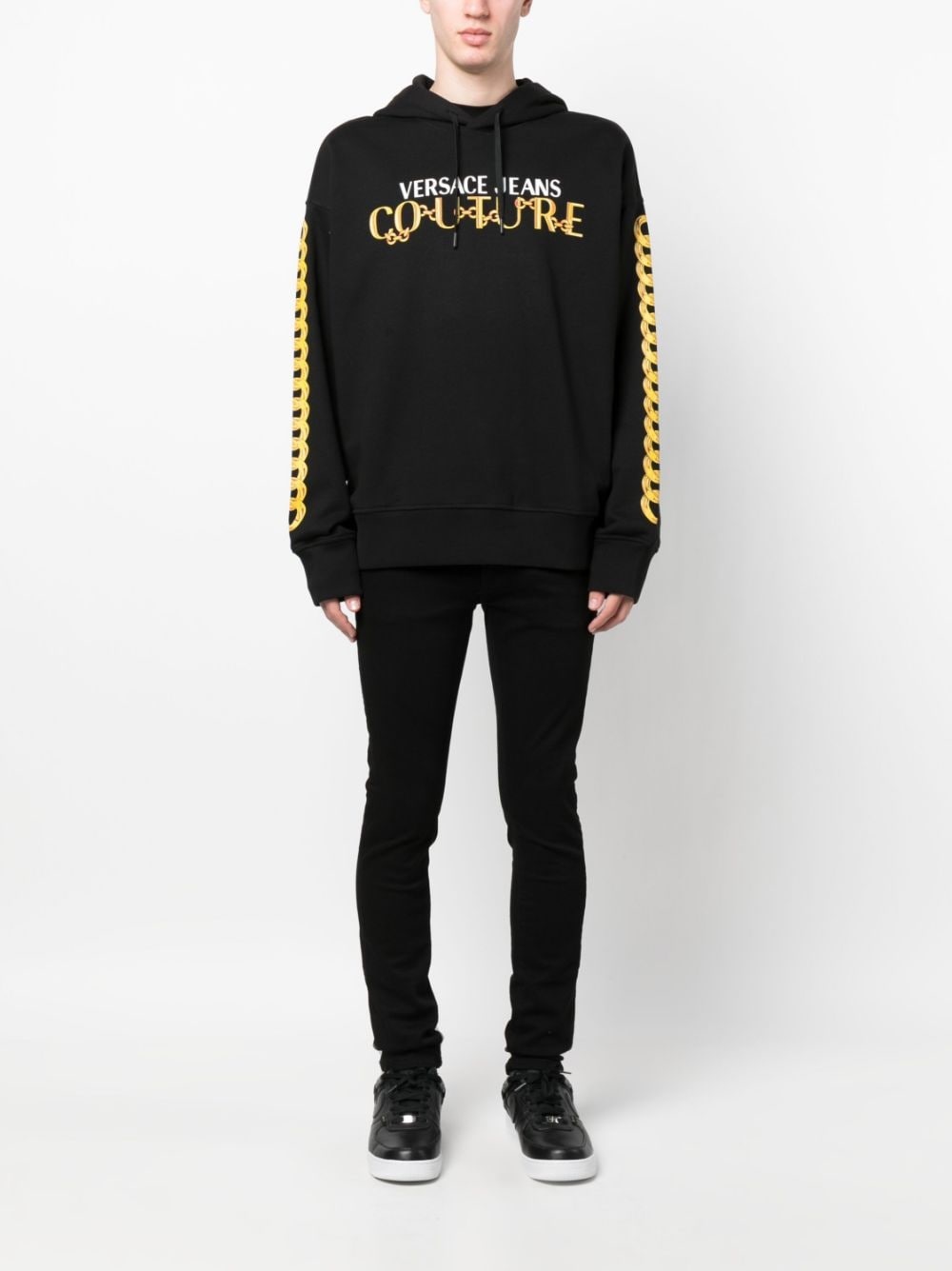 logo-print cotton hoodie - 2