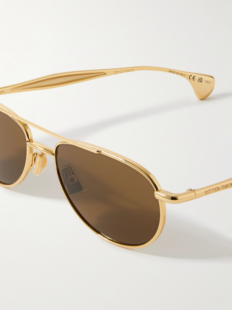 Bottega Veneta Aviator-Style Gold-Tone Sunglasses Gold outlook