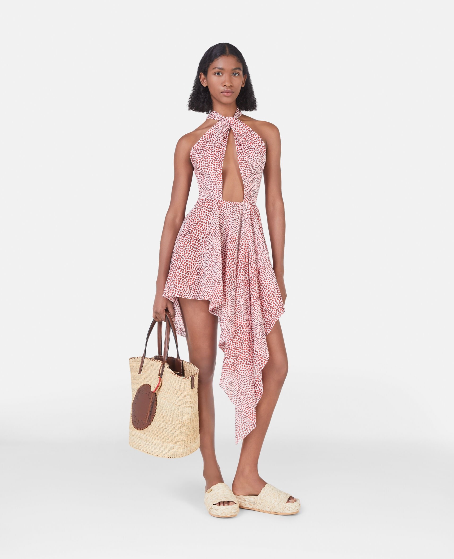 Stella McCartney Heart Print Halterneck Mini Dress | REVERSIBLE